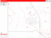Casa Grande  Wall Map Red Line Style